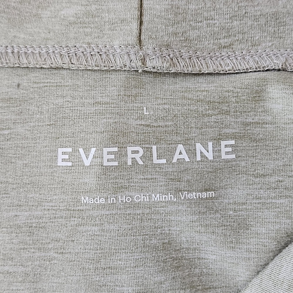 Everlane Sweater Mens L Lt Green Pullover Hoodie Long Sleeve Stretch Zip Pocket‎ - Picture 3 of 13